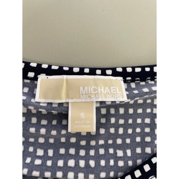 Michael Michael Kors Shift Dress Size Small Long Sleeve Geometric Black White - Picture 4 of 11